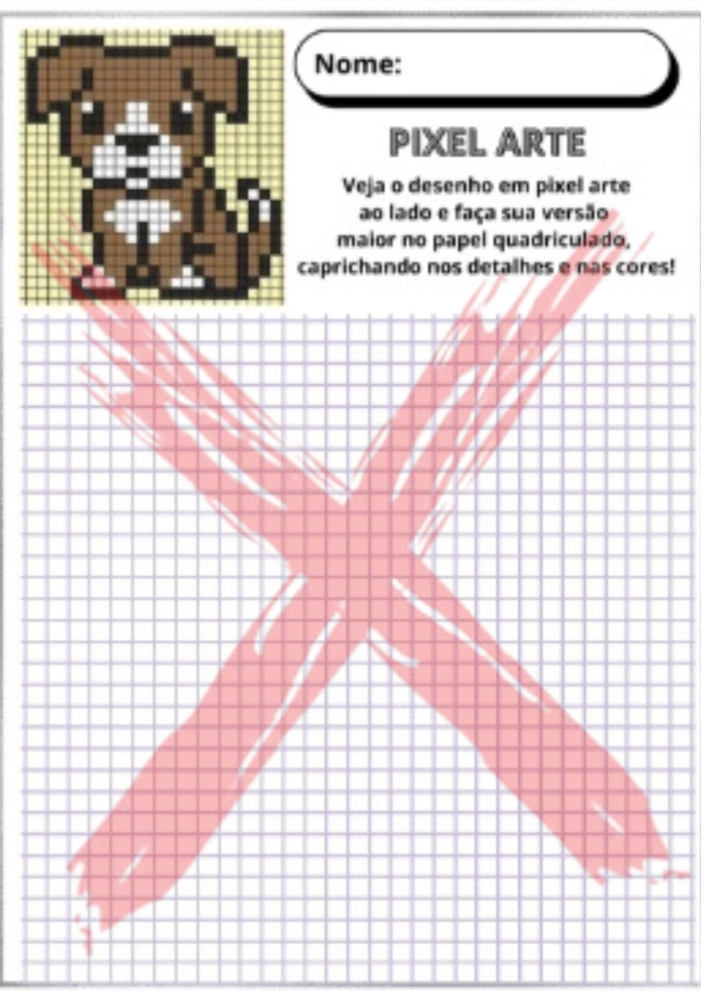 Exemplo A4 de copiar no quadriculado 1