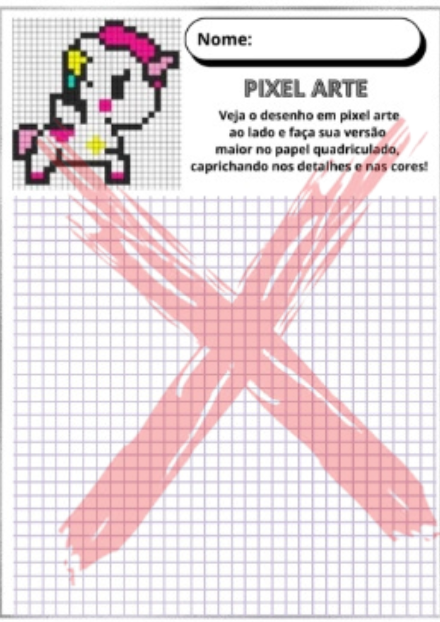 Exemplo A4 de copiar no quadriculado 2