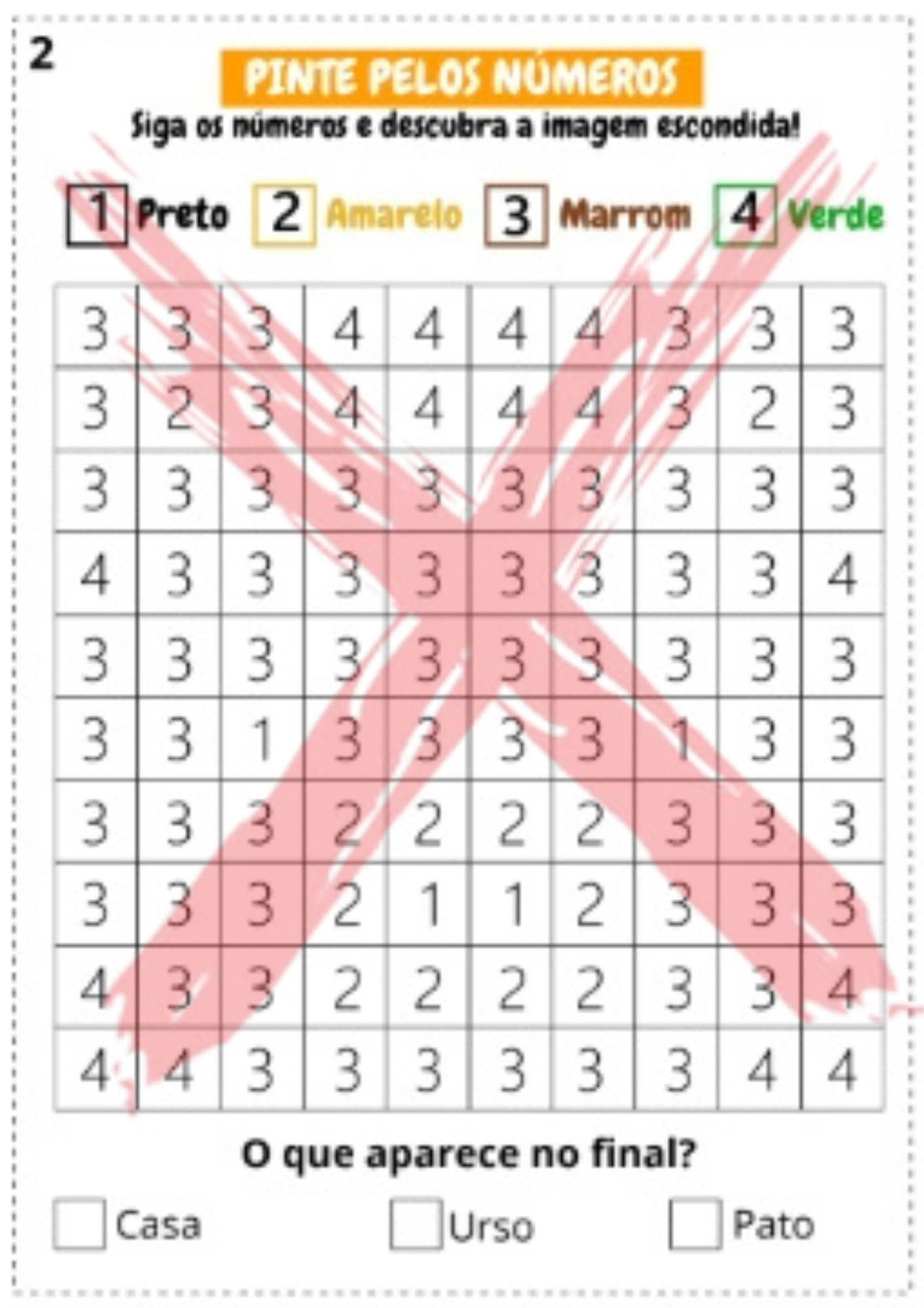 Exemplo A4 de pintar pelos números 2